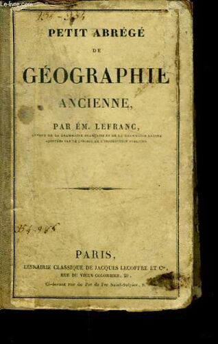 Petit Abrege De Geographie Ancienne