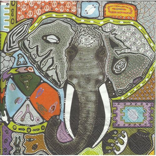 Lot De 2 Serviettes Déco Papier: Dessins Africains