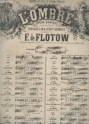L'ombre - Opera Comique - Pour Piano - N°14 : Couplets.