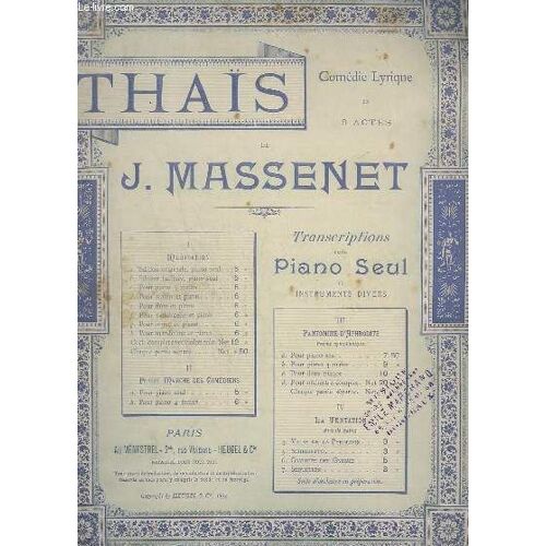 Thais - N°1 A : Pour Piano.