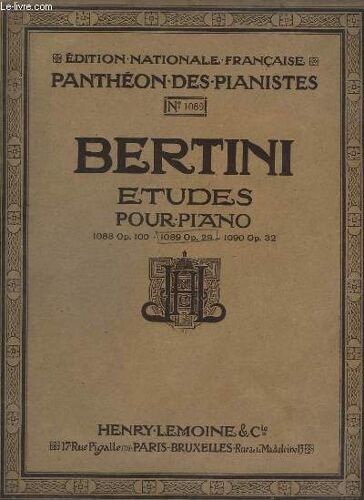 Etudes Pour Piano - N°1089 Op.29 - 25 Etudes Introduction A Celles De Cramer.