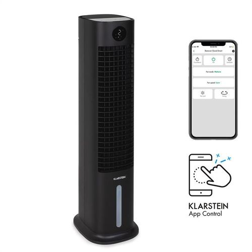 Rafraîchisseur d'air - Klarstein - Commande via app - Ventilateur humidificateur d'air - climatiseur mobile sans evacuation - Noir