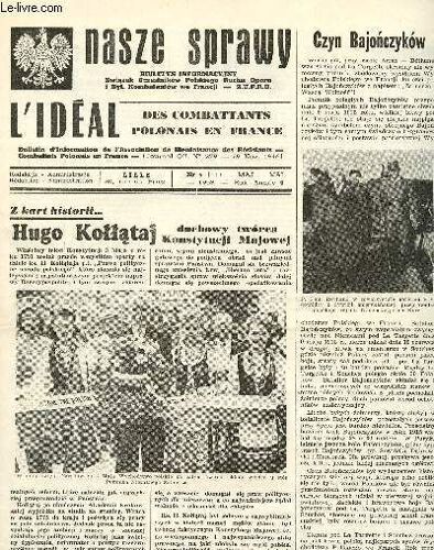 Nasze Sprawy, Rok Iv, N° 5, Mai 1953, L'ideal Des Combattants Polonais En France