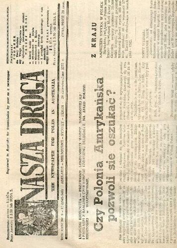 Nasza Droga, Rok Xxiv, Nr 9-10 (545-546), June 1975 R., The Newspaper For Poles In Australia