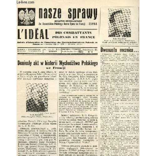 Nasze Sprawy, Rok Iii, N° 5, Aout-Sept. 1952, L'ideal Des Combattants Polonais En France