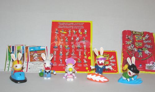 Lapins Cretins  Font Du Sport 5 Figurines + Cartes Et Autocollants Ubisoft 6cm