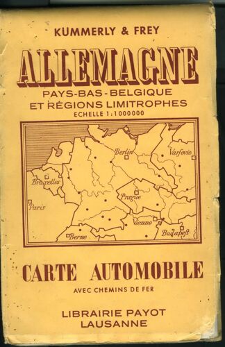 Allemagne Pays-Bas-Belgique 1:1000000 Carte Automobile
