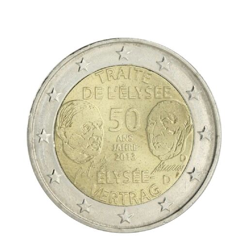 Pièce 2 Euros Traité De L'élysée France 2013 - 50 Ans