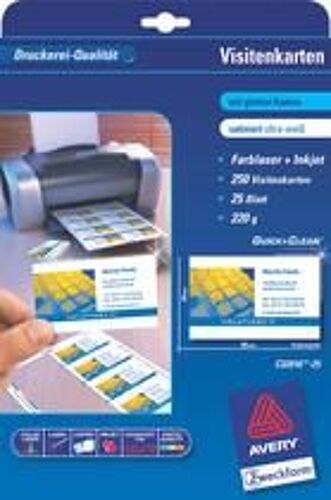 Avery Zweckform Quick & Clean Cartes De Visite, Satin¿Es