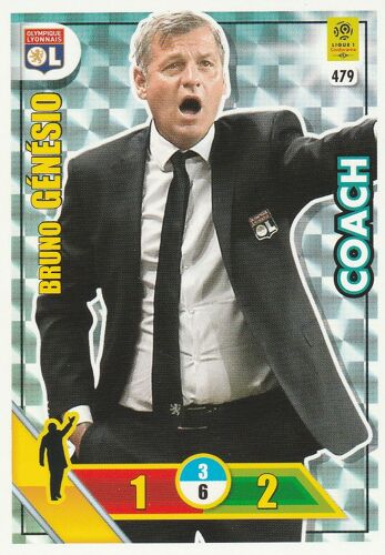 N° 479 - Carte Panini Foot - Adrenalyn Xl 2017 / 2018 - Bruno Genesio - Lyon - Coach