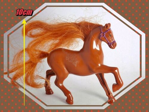 Figurine Les Animaux De La Ferme - Cheval Marron Longue Crinière - 10cm