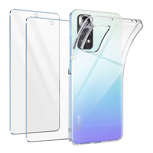 Coque Xiaomi Redmi Note 11 / Note 11 S + 2 verres trempés, lot de 2 Films de protection 