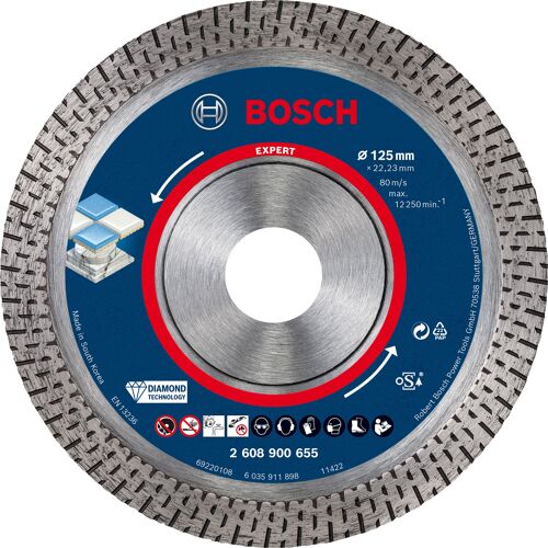 Bosch Disque à tronçonner diamanté EXPERT HardCeramic 125 22,23 x 1,4 x 10 mm - 2608900655