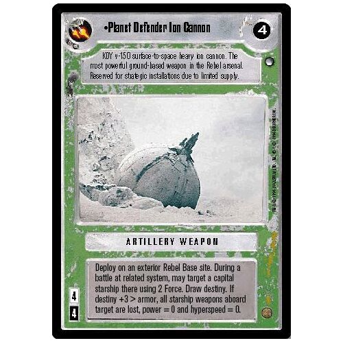 Star Wars Ccg - Hoth - Planet Defender Ion Cannon