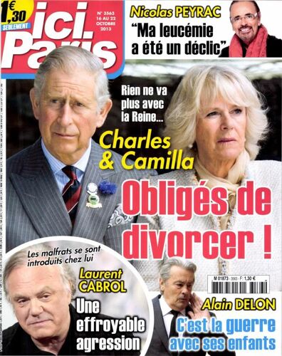 Ici Paris N°3563 : Charles Et Camilla - Nicolas Peyrac - Alain Delon - Laurent Cabrol