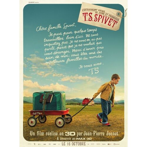 L'extravagant Voyage Du Jeune Et Prodigieux T.S. Spivet - Véritable Pré-Affiche De Cinéma Pliée- Format 120x160 Cm -De Jean-Pierre Jeunet Avec Helena Bonham Carter, Dominique Pinon, Kyle Catlett- 2013