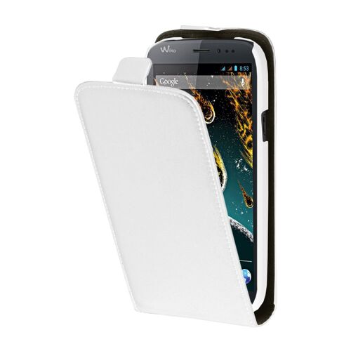 Wiko étui à clapet blanc Classic pour Wiko Darkside