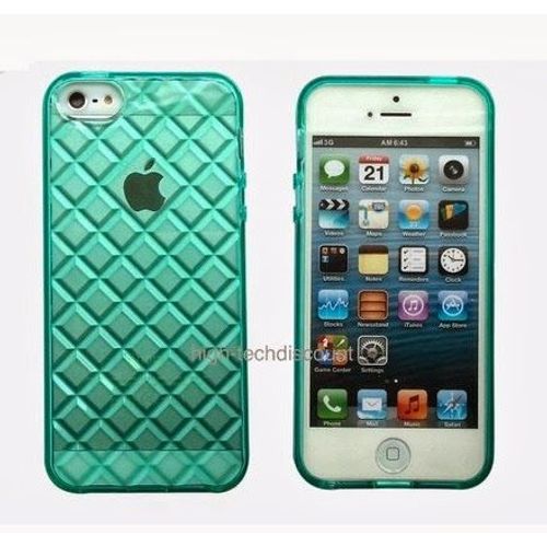 Housse Etui Coque Gel Diamant Bleu Clair Pour Apple Iphone 5 5s 5g + Film Ecran