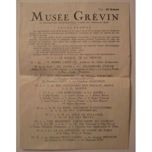 Les Têtes Du Musée Grévin En 1954 - Figures De Cire