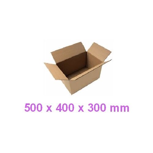 10 Caisses Américaines (Cartons) : 500 X 400 X 300 Mm Simple Cannelure