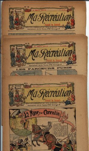 Lot 3 Fascicules Ma Récréation  N° 1 . 2 Et 3 De 1913