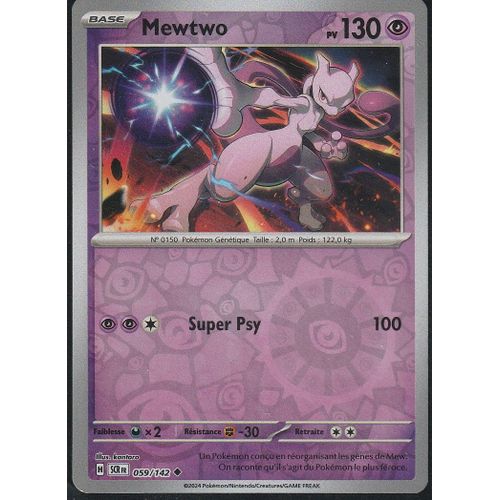 Carte Pokémon - Mewtwo - 059/142 - Reverse - Ev7 Couronne Stellaire