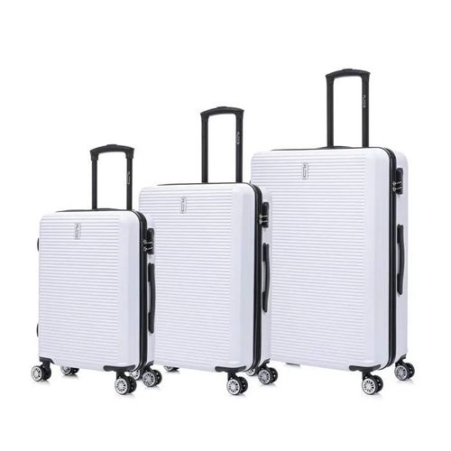 Set de Valise 3 Pièces | Valise Celims France Weekend | Cabine + Moyenne + Grande | Ultra-Résistant | Roues 360 | Cadenas | Blanc