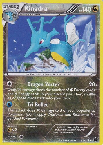 Carte Pokemon - Kingdra ( Hyporoi ) - 84/116 - Holo Reverse - Glaciation Plasma - Version Anglaise -