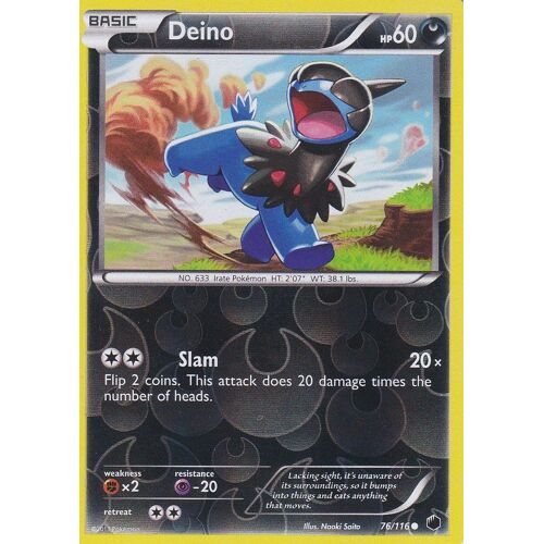 Carte Pokemon - Deino ( Solochi ) - 76/116 - Reverse - Glaciation Plasma - Version Anglaise -