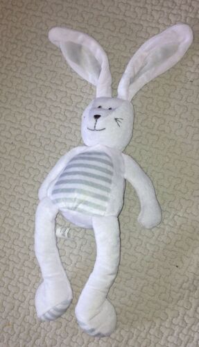 Simba Dickie Lapin Blanc Rayure Grise Peluche Doudou 29 Cm