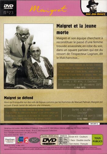 Maigret Les Meilleures Enquetes Avec Jean Richard : Maigret Et La Jeune Morte; Maigret Se Defend