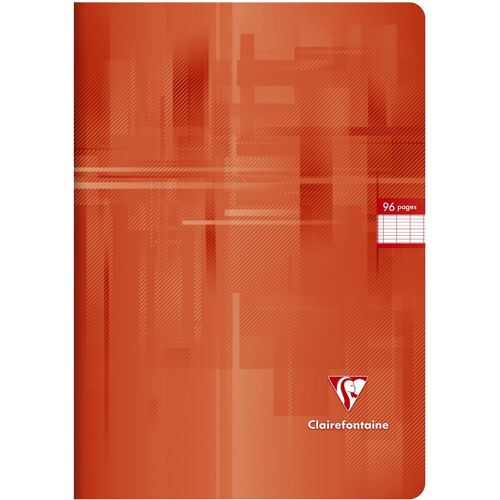 Cahier Clairefontaine Reliure Piqûre Avec Grands Carreaux 21 X 29,7 Cm 96 Pages-Rouge 