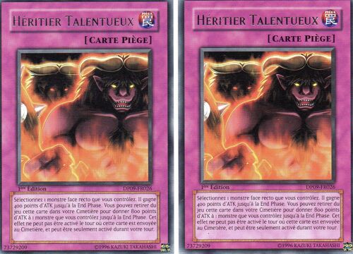 Heritier Talentueux  X2  -  Dp09-Fr026  -   1ere Edition  -  Rare