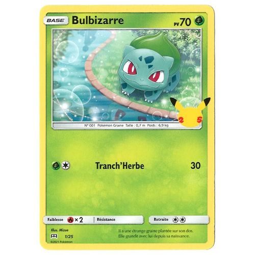 Carte Pokemon - Bulbizarre 1/25 - Promo Mcdo 2021 Fr