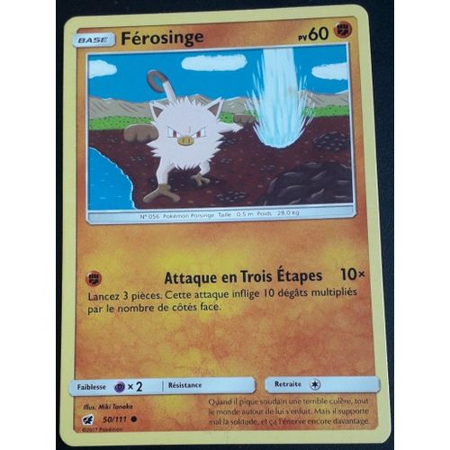 Carte Pokémon Férosinge 50/111 - Invasion Carmin Soleil Et Lune (Vf)