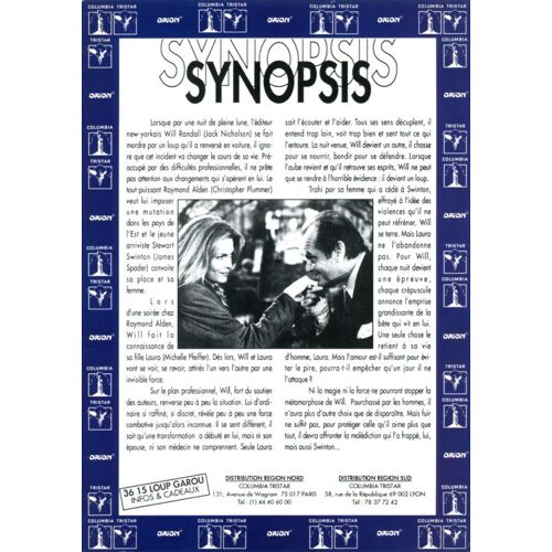 Wolf, Synopsis, Réalisé Par Mike Nichols, Avec Jack Nicholson, Michelle Pfeiffer, James Spader