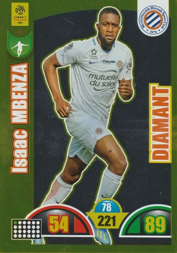 N° 416 - Carte Panini Foot - Adrenalyn Xl 2018 / 2019 - Isaac Mbenza - Montpellier - Diamant