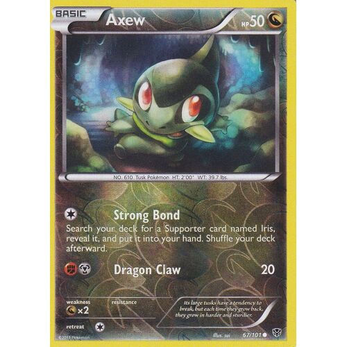 Carte Pokemon - Axew - 67/101 - Reverse - Explosion Plasma - Version Anglaise -