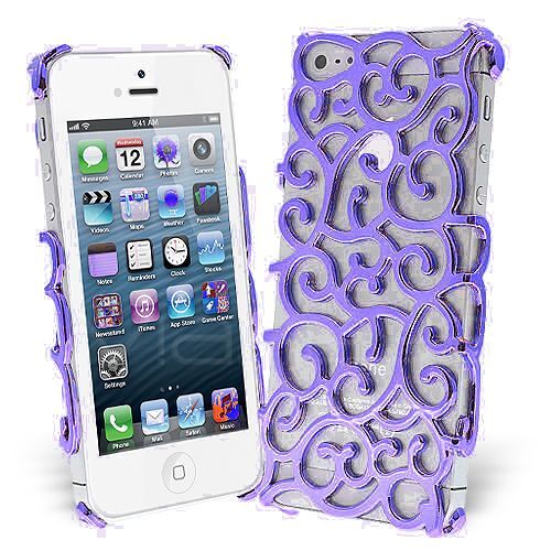 Coque Arabesques  Style Métal Pour Iphone 4/4s Violet