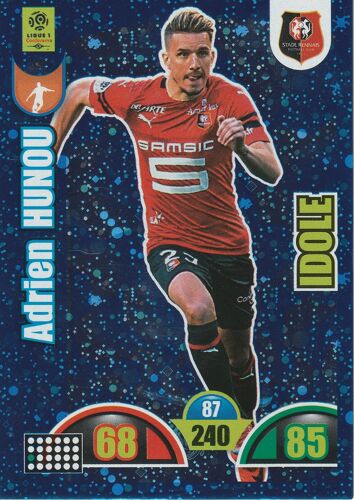 N° 390 - Carte Panini Foot - Adrenalyn Xl 2018 / 2019 - Adrien Hunou - Rennes - Idole