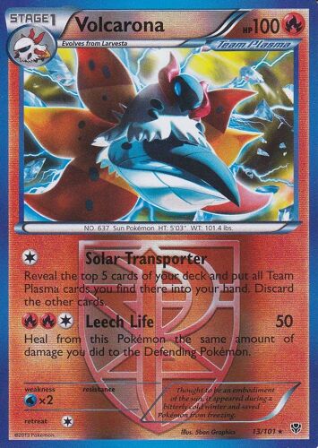 Carte Pokemon - Volcarona - 13/101 - Holo Reverse - Explosion Plasma - Version Anglaise -