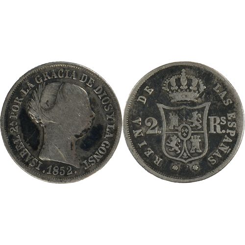 Espagne - 1852 - 2 Reales - Seville (7 Pointes Sur L'étoile) - Isabel Ii - 21-256