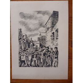 Repro D'eau-Forte De Pierre Noël" Arrestation".