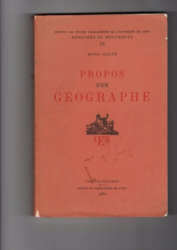 Propos D'un Géographe.
