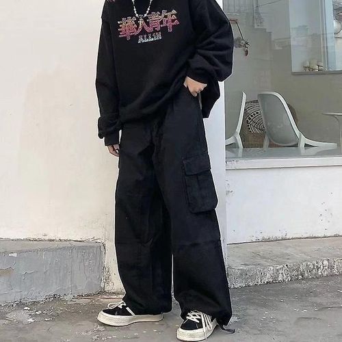 Hommes Techwear Streetwear Harajuku Baggy Pantalon Salopette Pantalon De Survêtement Jambe Large Joggers Pantalon Homme Hip Hop Vêtements