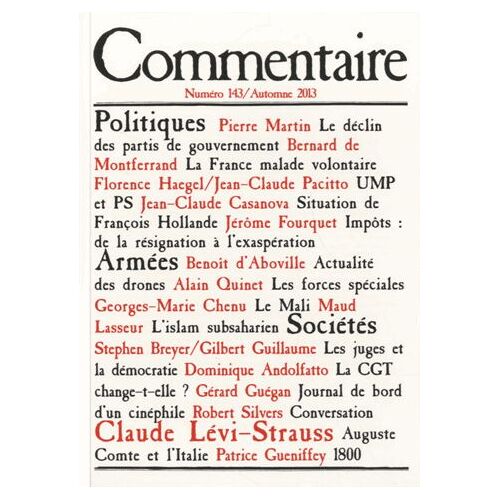 Commentaire N° 143, Automne 2013