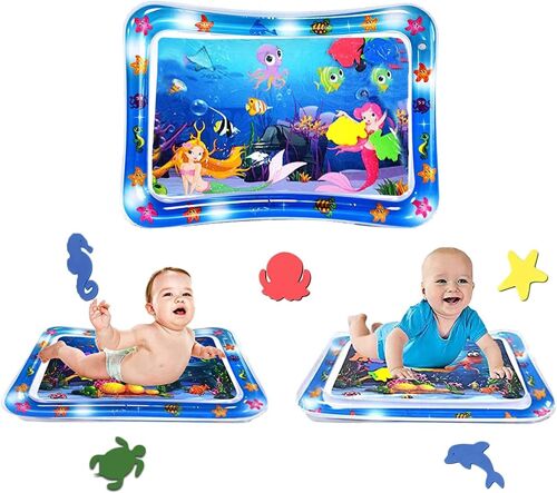 Tapis D'eau Gonflable Pour Bébé,Tapis De Jeu D'eau Pour Bébé,Jouet Bebe Tapis Eau,Cadeau Pour Bébés Et Tout-Petits 3 6 9 12 Mois(C)