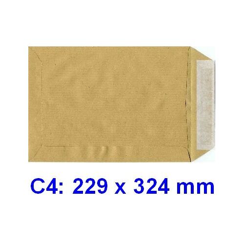 100 Pochettes ( Enveloppes ) Papier Kraft C4 229x324 Mm Sans Fenetre
