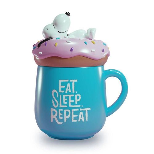 Snoopy - Eat-Sleep-Repeat - Mug 3d + Couvercle - 500 Ml