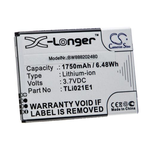 Vhbw Batterie Remplacement Pour Alcatel Cab2150008c1, Tli021e1 Pour Smartphone (1750mah, 3,7v, Li-Ion)